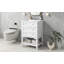 Meuble-lavabo 24 po avec lavabo, armoire de rangement avec tiroir et tablette ouverte, structure en bois massif, blanc
