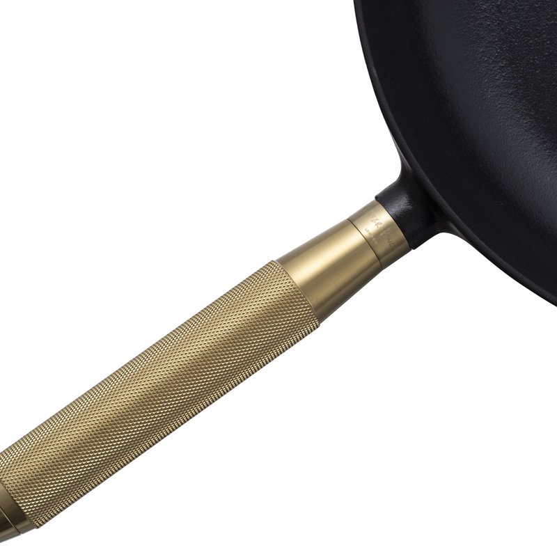 Staub Cast Iron Buster + Punch 11-Inch Frying Pan - Handle, Matte Black/Brass