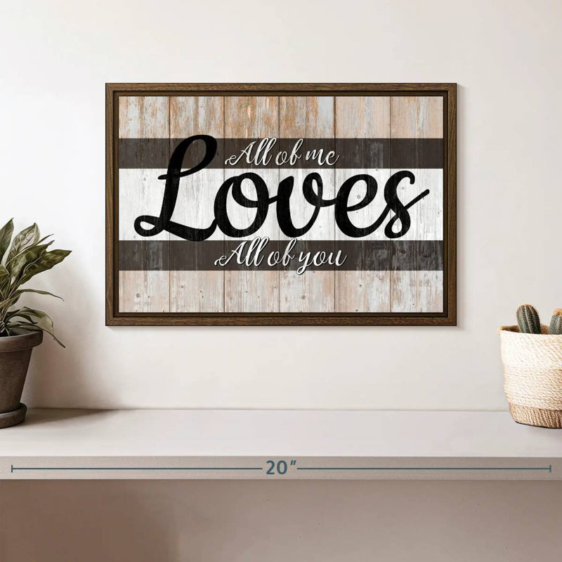 Plaque murale «All Of Me», 13 po x 9 po, Cadre flottant noyer