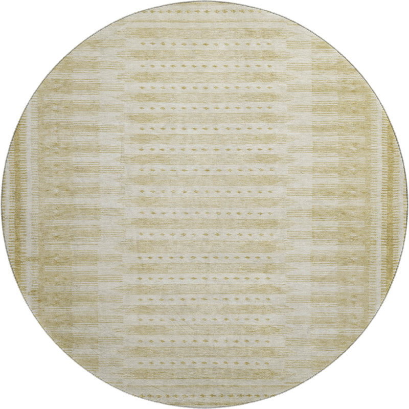 Premium Machine Washable Mayfield Border Rug, Round 8'
