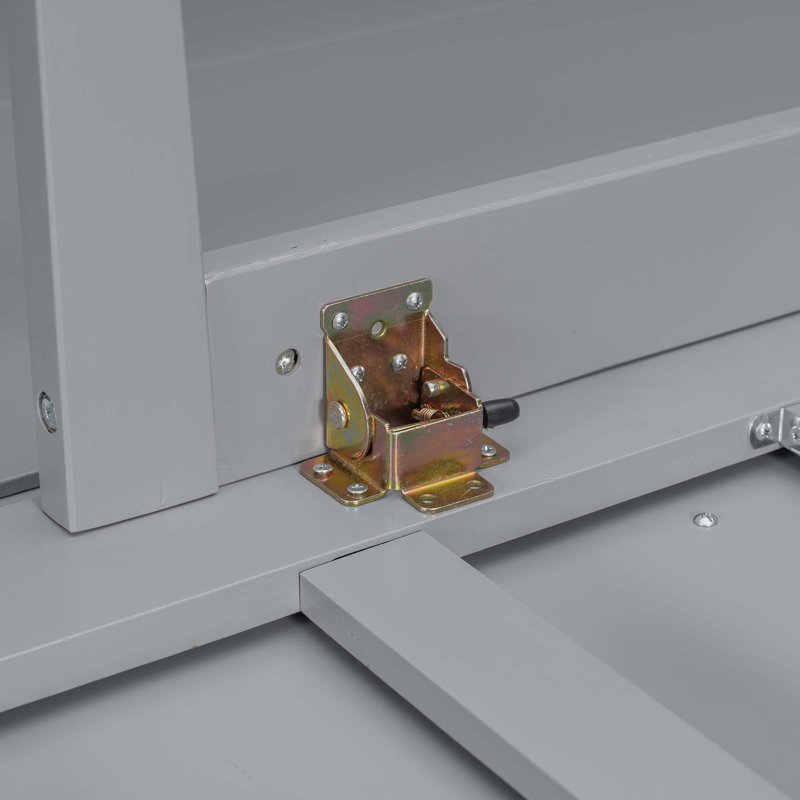 Lit escamotable avec port USB et tablettes amovibles de chaque côté, Gris