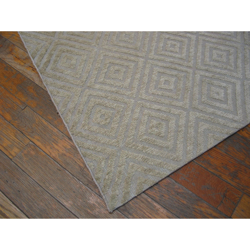 Laine bleu / gris noué à la main de conception unique 6 pi x 9 pi
