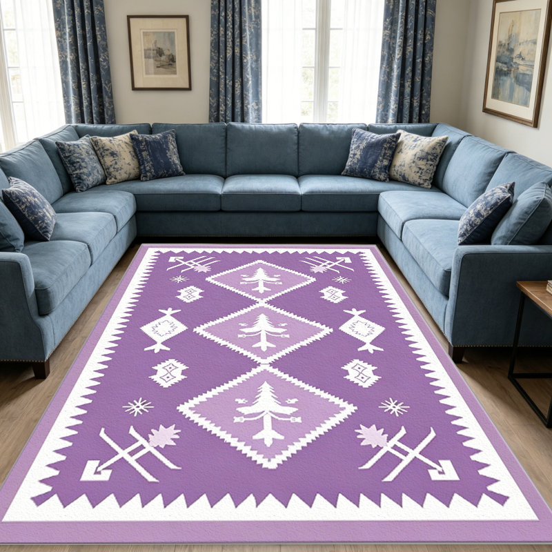Lilac Forest Rug   area rugs for Living Room, Soft and Comfortable, Suitable for all seasons, easy to maintain, machine washable Indoor floor mat, Under Table Farmhouse suitable for Bedroom, Dining Room, Study,  Balcony, Home Decor Patio