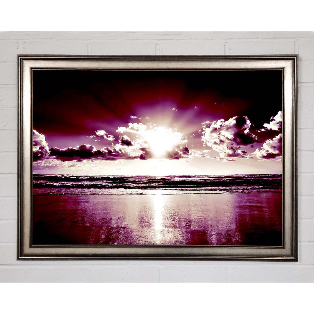 Purple Sunburst - Einzelner Bilderrahmen Kunstdrucke