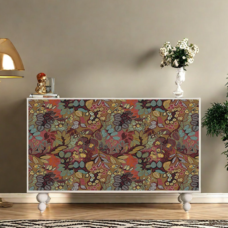 Commode et buffet peints pour hall d'entrée, Blanc / multicolore