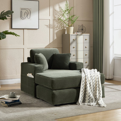 [Nouveau] Canapé en méridienne rembourré Corduroy