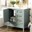 Meuble-lavabo de 30 po: armoire avec 3 tiroirs, fonction de fermeture en douceur, lavabo en céramique, comptoir blanc, tiroirs spacieux avec cadre en bois massif et 1 porte à fermeture, bois, assemblage facile pour la mise à niveau