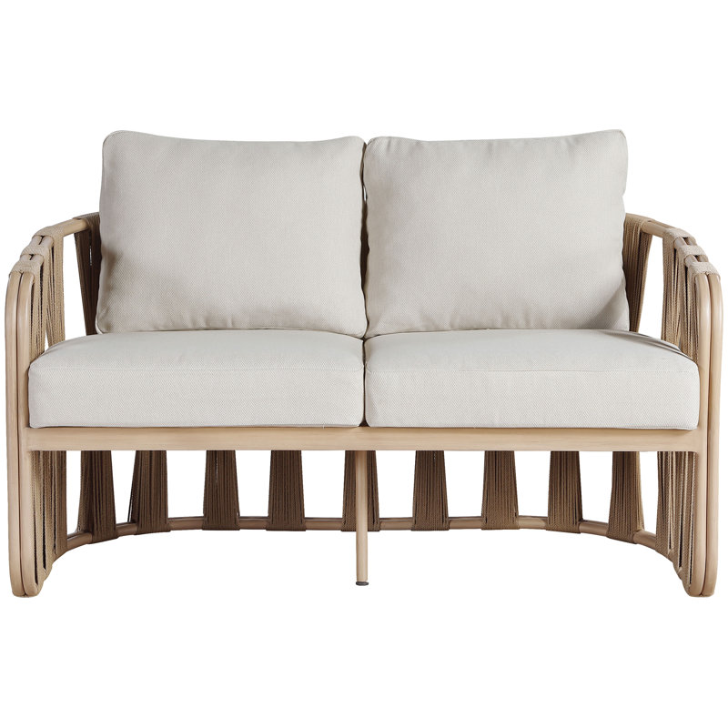 Hemera Olefin Fabric Outdoor Patio Loveseat, Beige