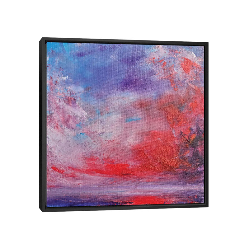 «Evening Red», reproduction d'art sur toile encadrée, 26 po x 26 po, Toile avec cadre, Noir