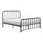Grand lit plateforme pour chambre à coucher résidentielle, structure en métal massif, sans sommier requis, finition bronze foncé