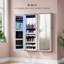 Armoire à bijoux murale à miroir avec lumières à DEL, rangement pour maquillage et organisateur-451180914