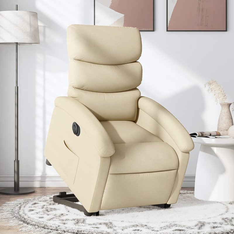 Fauteuil de massage inclinable électrique, Tissu crème