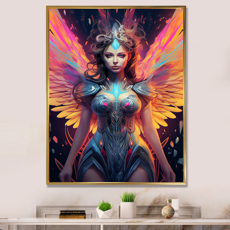 Glorious Angel Goddess Radiance I sur impression sur toile, Cadre flottant doré, 32" H x 24" W