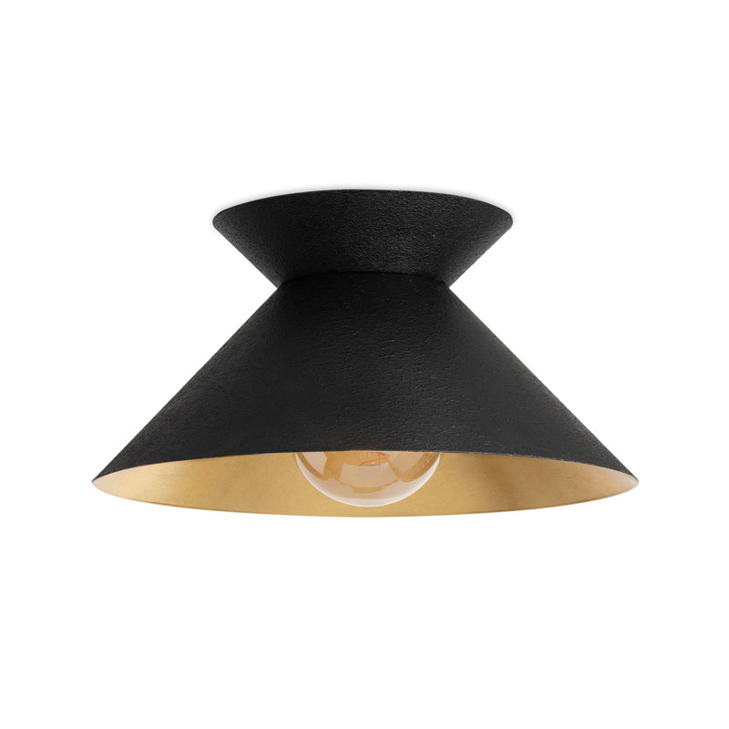 Modern Black and Gold Aluminum Flush Mount Light