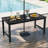 3PCS Dining Table Set w/ 2 BenchesPatio HDPE Weather Resistant Furniture Set Black-1784849582