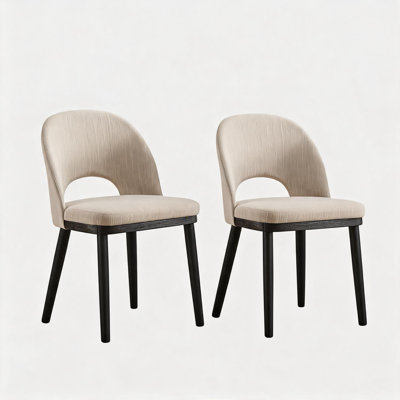 Linen Upholstered Dining Chairs in Beige