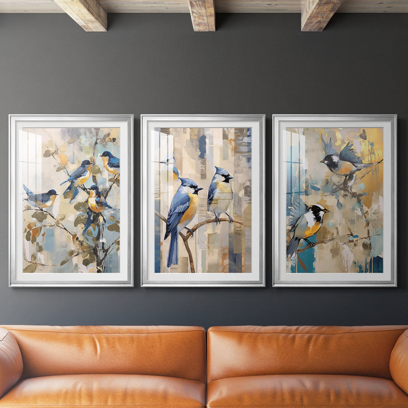 ANIMALS Series Dxx - Impression encadrée sur mesure de qualité supérieure - 3 pièces, H 27 po x l 39 po