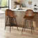 Moulton 360° Swivel Bar Height Stools Solid Back Bar Chairs with Backrest, Footrest for Kicthen/Bar