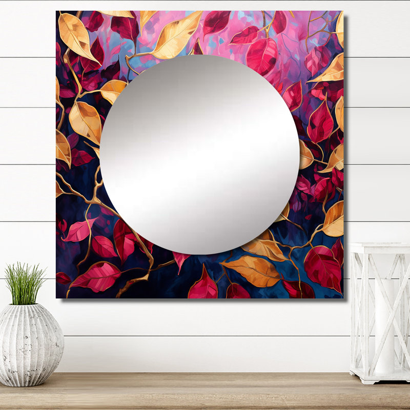 Miroir mural Fabrice - Leaves, 23 po x 23 po