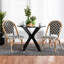Chaise d'appoint en rotin noir / blanc / brun naturel Cezara
