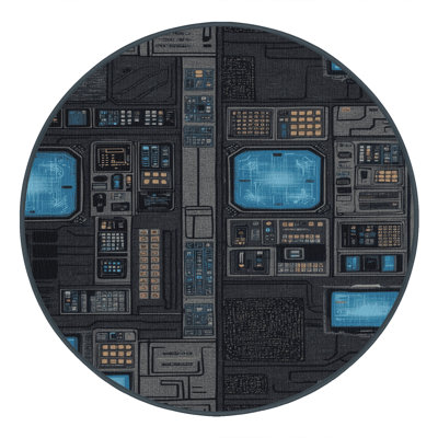 Machine Washable Transportation Black Area Rug