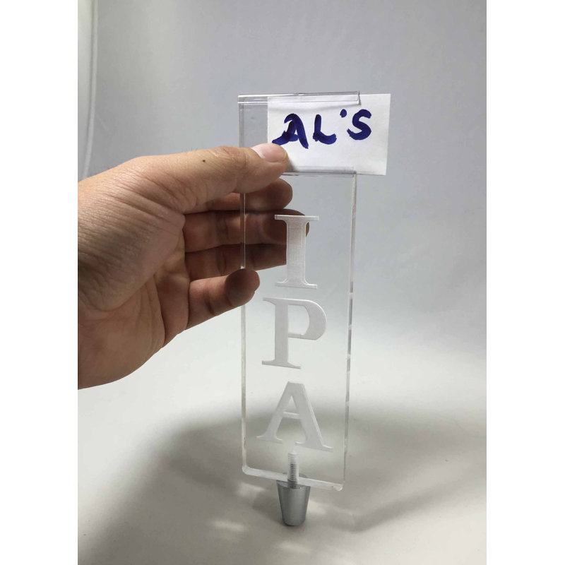 Generic IPA Clear Acrylic Plexiglass Beer Tap Handle Bar Tavern Lounge Microbrew