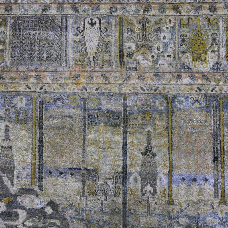 Gray Alchemy Traditional Silk Rug - 8'10" x 11'10"