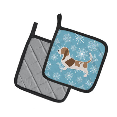 Cuisinier poignée hound de basset east urban home flocons de neige
