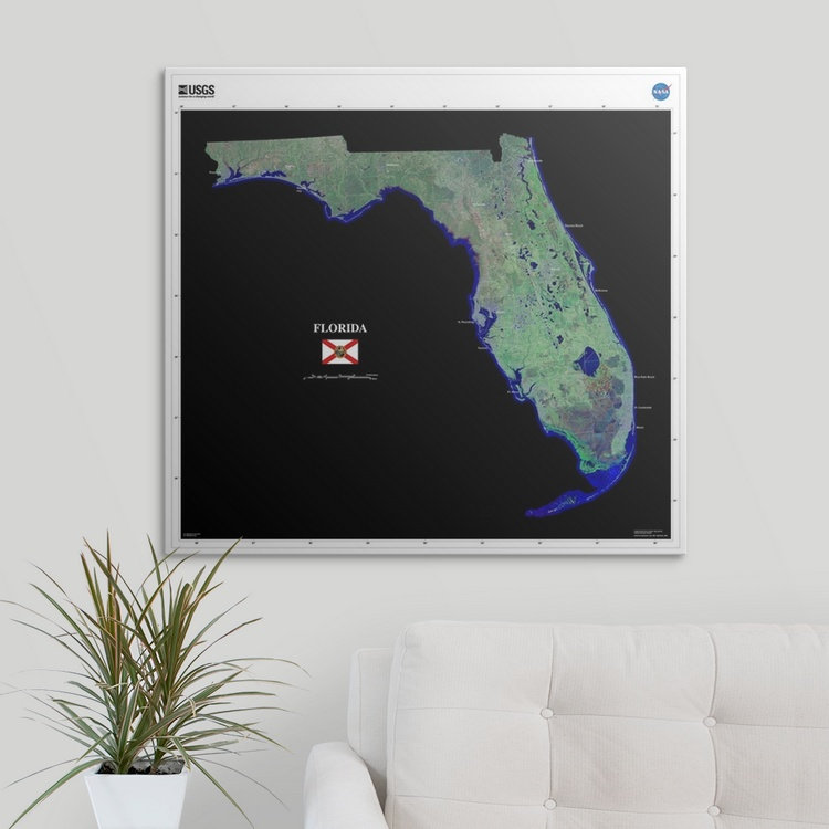 « floride-usg state mosaic », impression, H 30 po x l 30 po x P 1,25 po, Toile