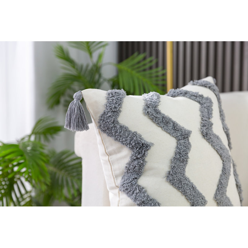 Housse de coussin Aveda, Gris, H 18 po x l 18 po