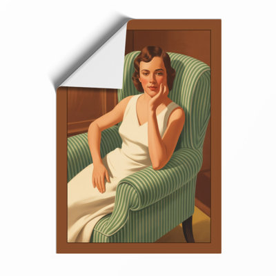 Woman in Repose Mid-Century - Framed Print