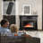Freestanding Electric Fireplace with Remote-1272029732