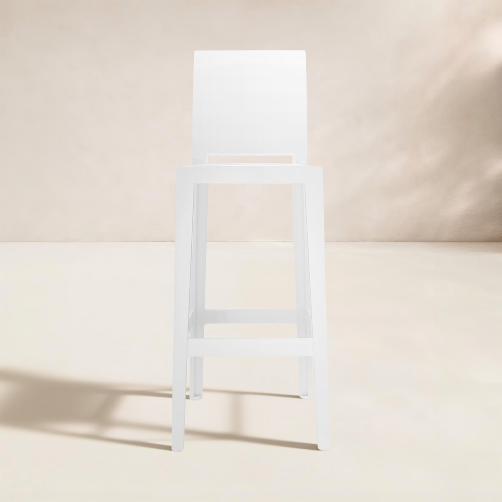 One More Outdoor Bar Stool, Glossy White, Bar