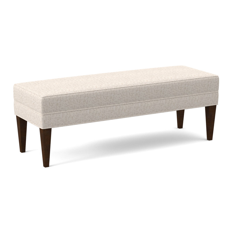 Banc rembourré Livery, Noyer noir, Lin ensoleillé