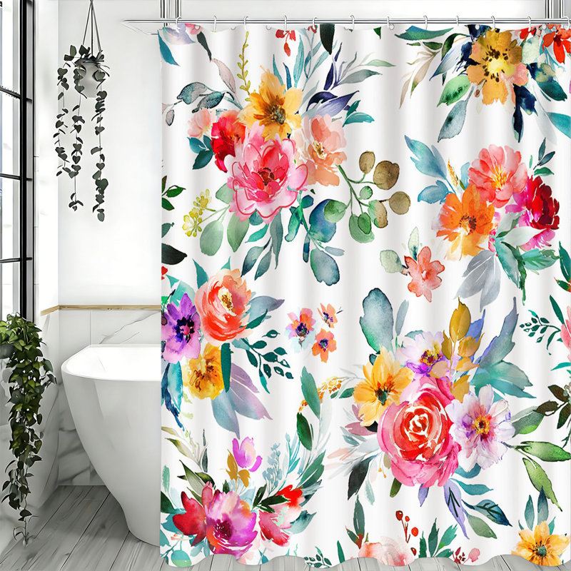 Shower Curtains with Hooks Included