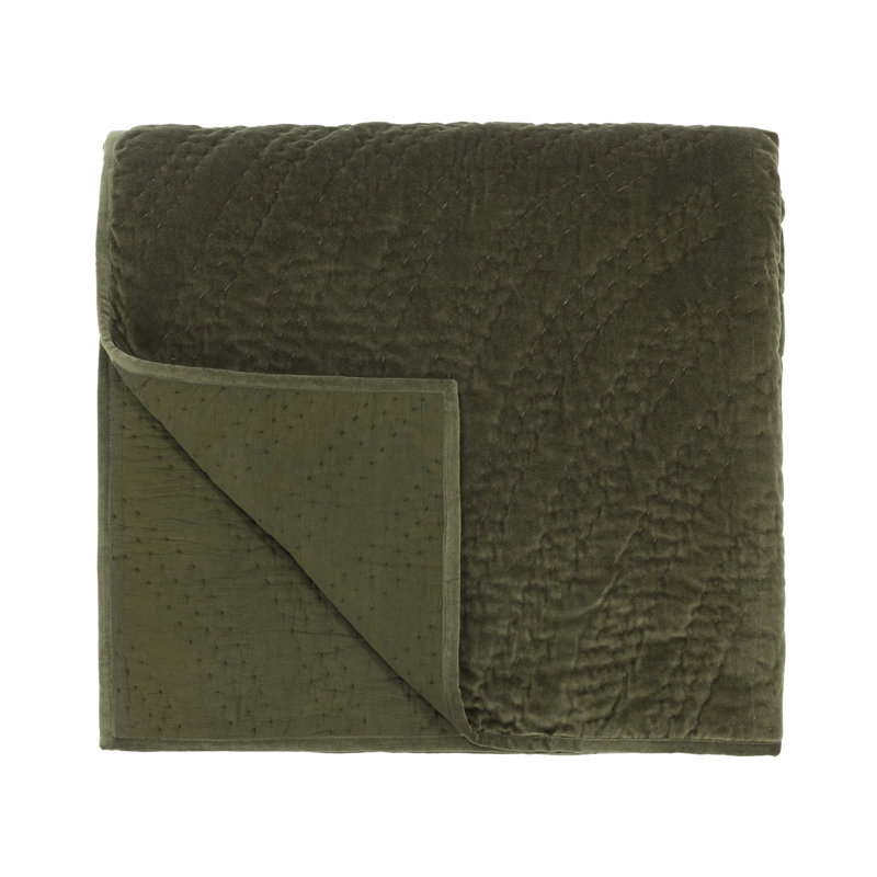 Elms Quilted Blanket, King, Green