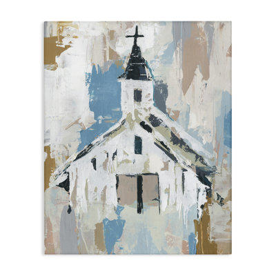 Distressed Country Church House Abstract Pattern