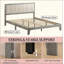 Base de lit de style nordique, base de lit plateforme avec lattes en bois