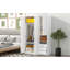 Armoire de rangement en bois à 2 portes pour la chambre à coucher, avec tablettes et 3 tiroirs-1398790324
