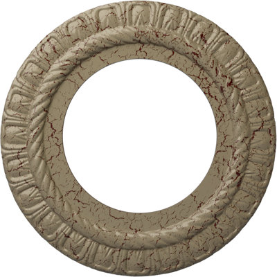 Médaillon de plafond Endurathane Claremont, DE 10 5/8 po x P 5 3/4 po x P 1/2 po (convient aux auvents jusqu'à 7 po), fini craquelé Gobi peint à la main