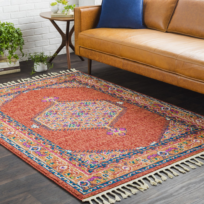 Tapis bleu/rose sud-ouest Denya, Rectangle 9 pi 3 po x 12 pi 1 po