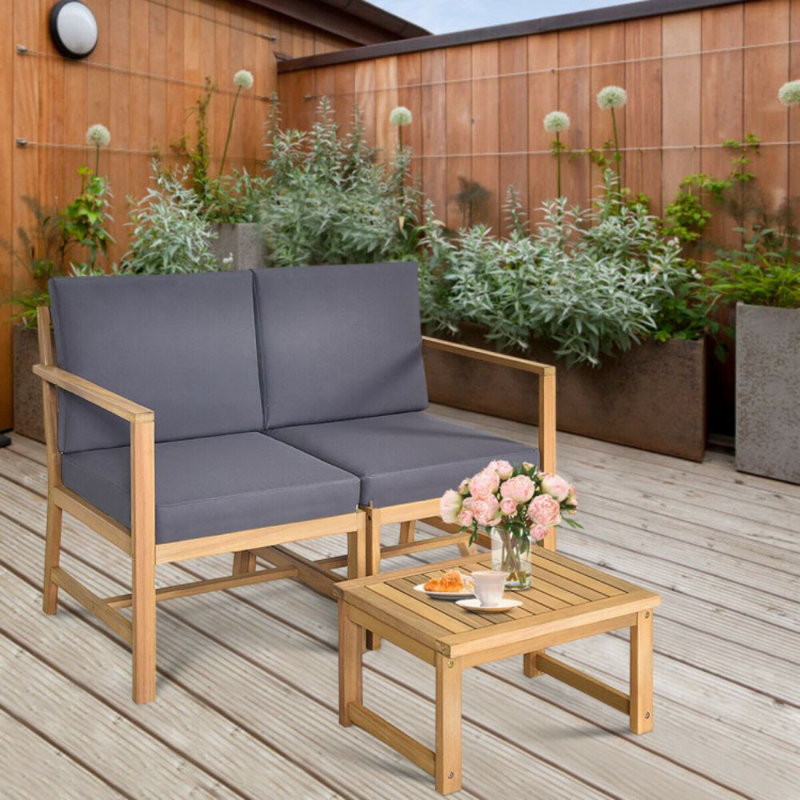Table basse d'extérieur avec coussins 3 en 1 Aloyzas