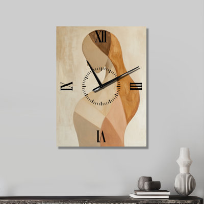 Horloge murale décorative beige Japandi Curves of the Quiet Figure II