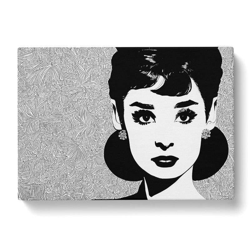 Audrey Hepburn Monochrome Vol.1 - Wrapped Canvas Painting, 35cm H x 50cm W x 3cm D