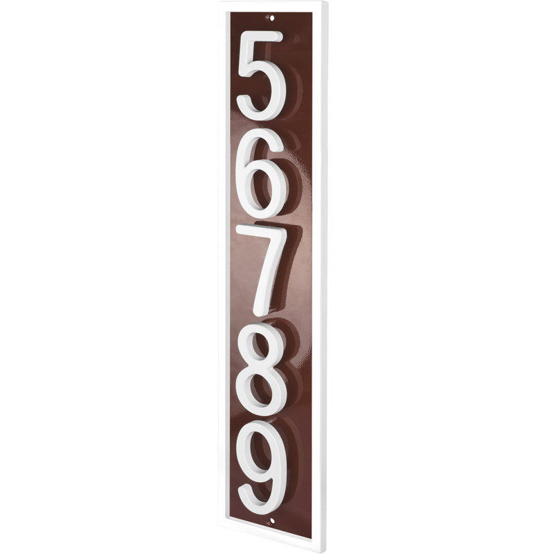 Plaque d'adresse flottante en aluminium Royal Shade, Blanc, Oui, Brun