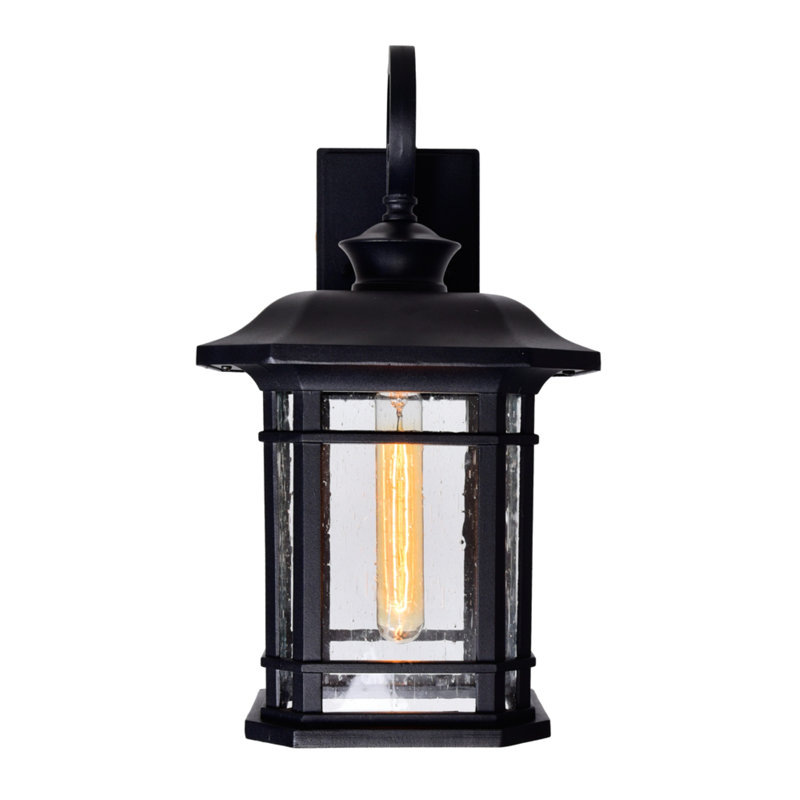 Lanterne murale d'extérieur 1 lumière de style prairie de 17 po pour porche, patio et allée Rigdon