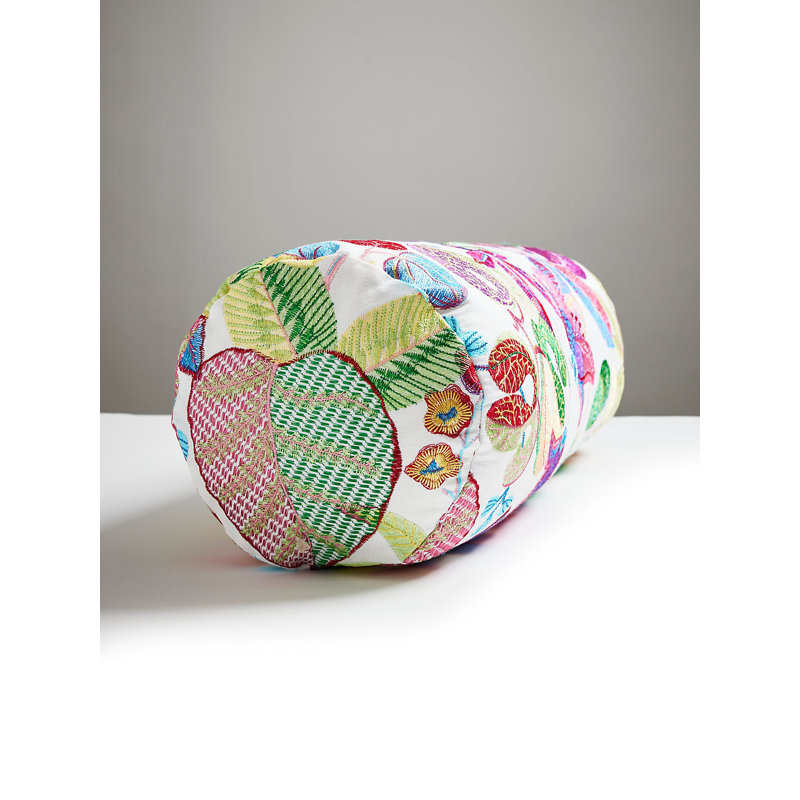 Greenhouse Linen Bolster Pillow Cover & Insert, Bouquet, 7" H x 22" W