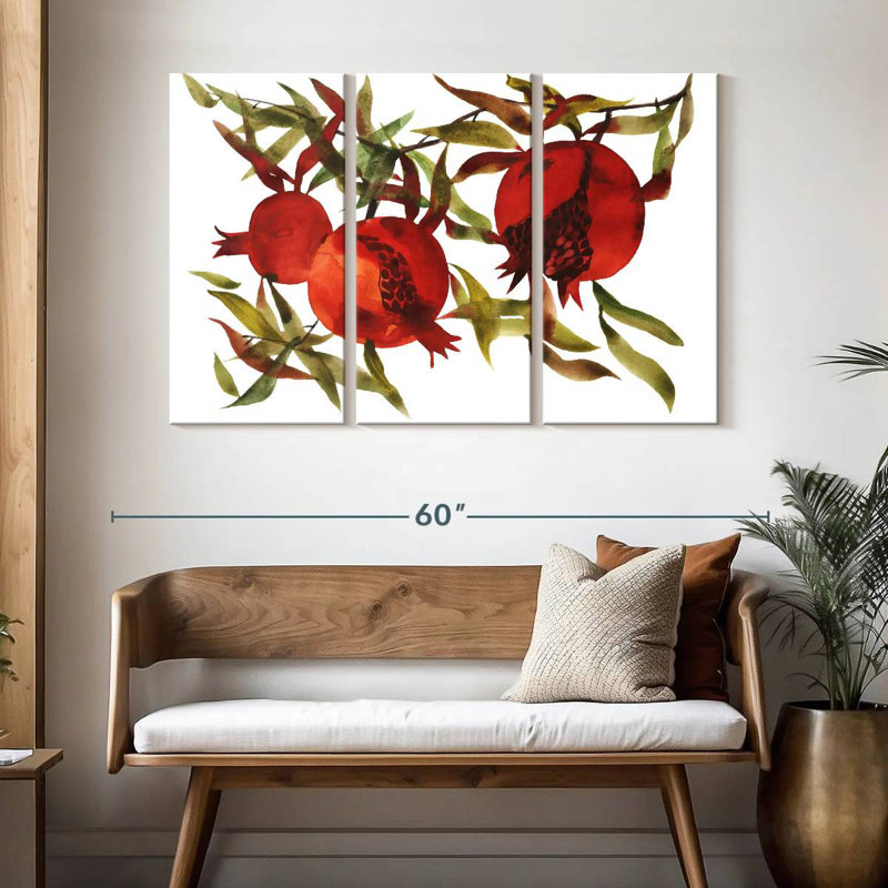 Yarlin Pomegranates On Branch, 32" H x 50" W