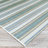 Broddrick Striped Ivory Sand Azure Indoor Outdoor Area Rug-766862117
