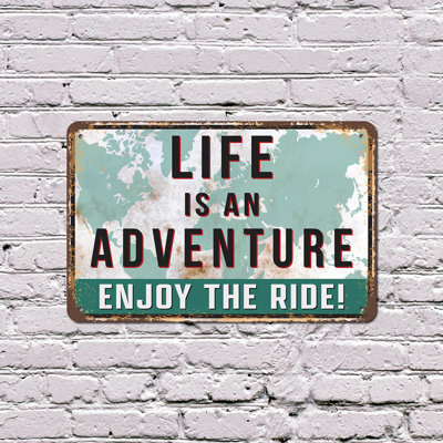 La vie est une aventure «Enjoy The Ride Enjoy», affiche en aluminium 10 po x 14 po